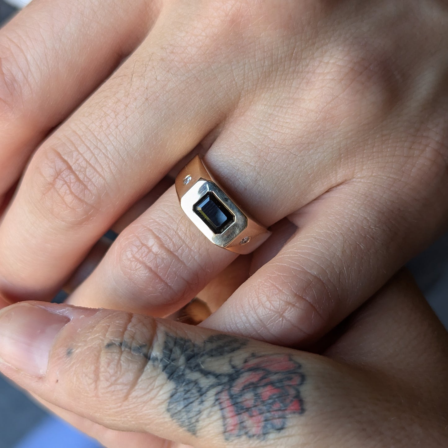 Spinel & Diamond Ring