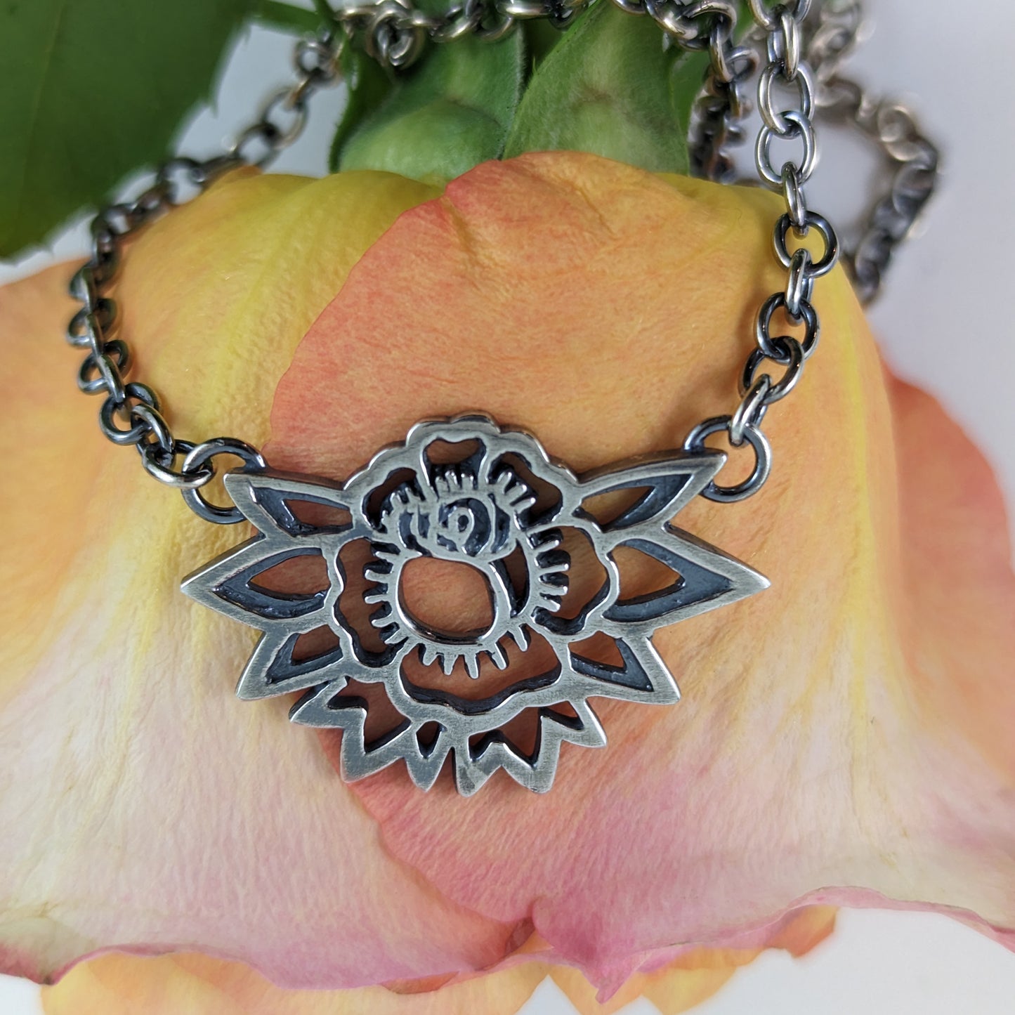 Tattoo Rose Necklace