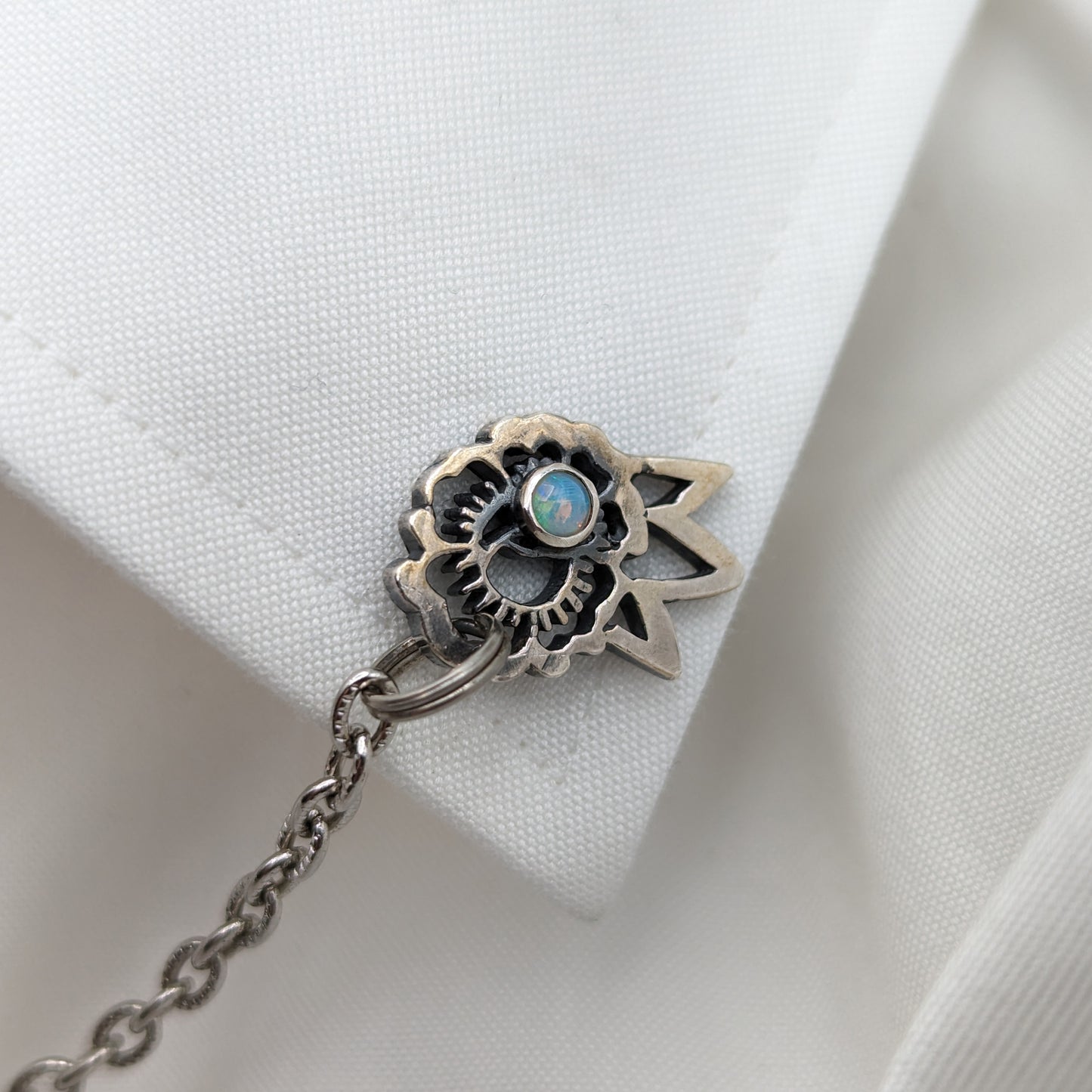 Tattoo Rose & Opal Pin Chain