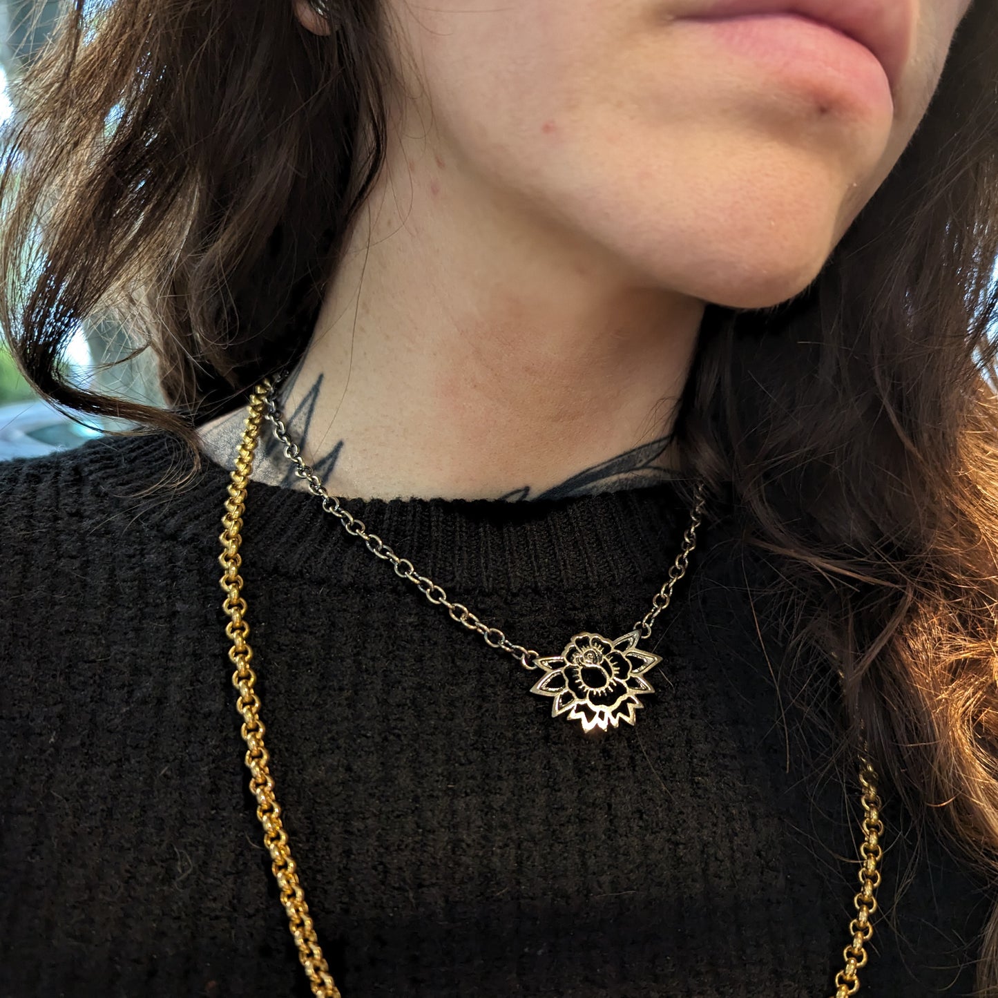 Tattoo Rose Necklace